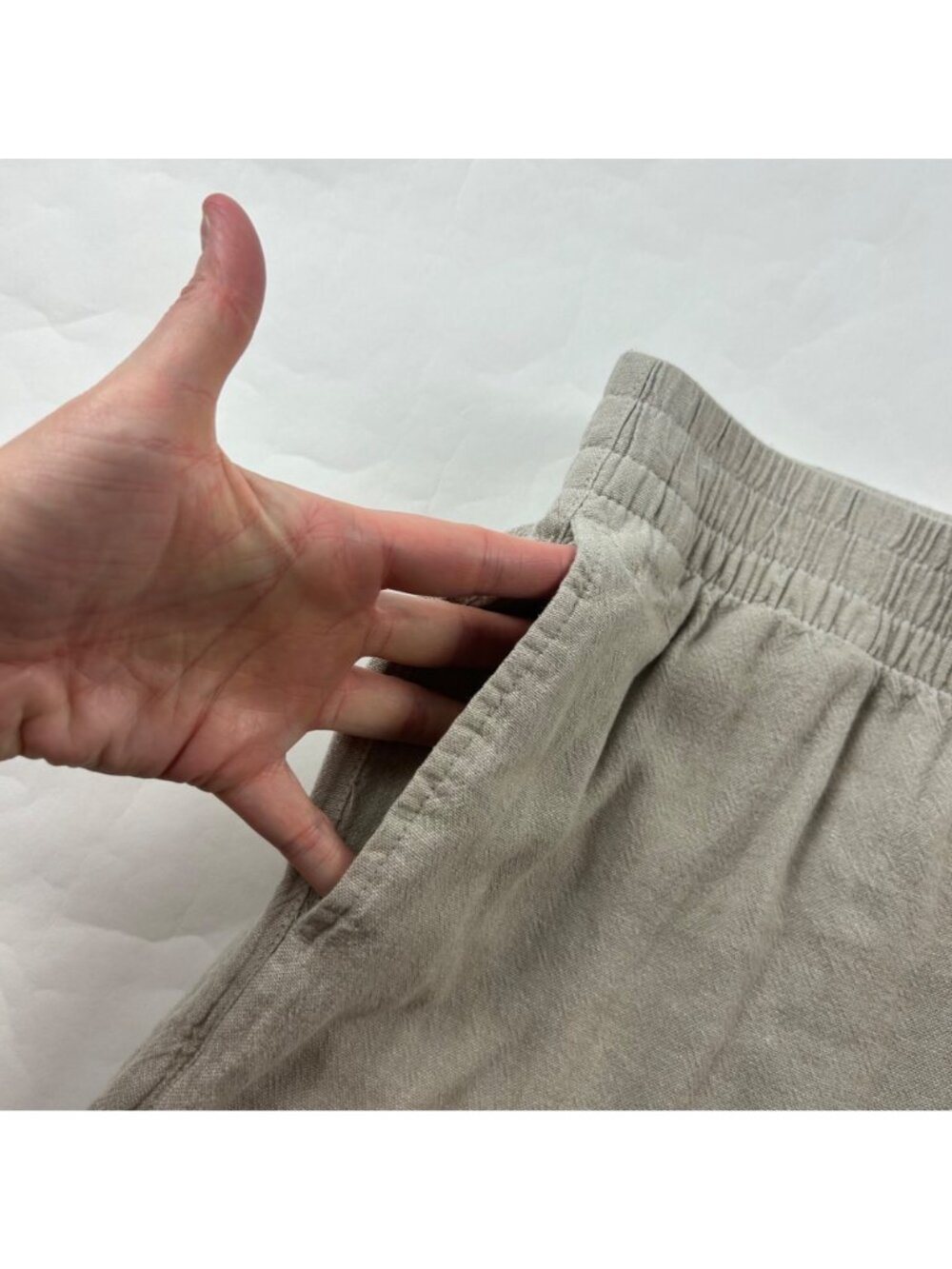 Old Navy Flax Linen Blend Tapered Straight Leg Pull On Pant S - Picture 3 of 7